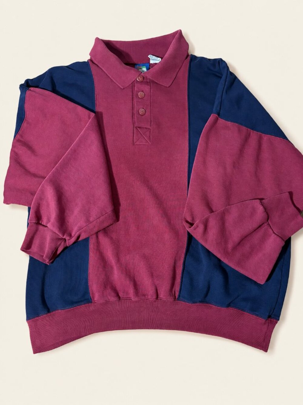 Vintage 90s First Run Colorblock Polo Sweatshirt Men’s L